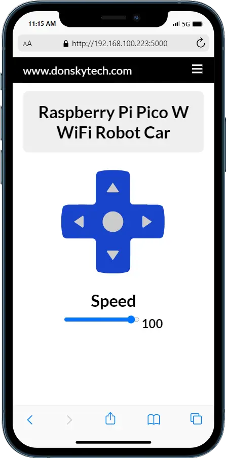 Mobile - Raspberry Pi Pico W WiFi Car