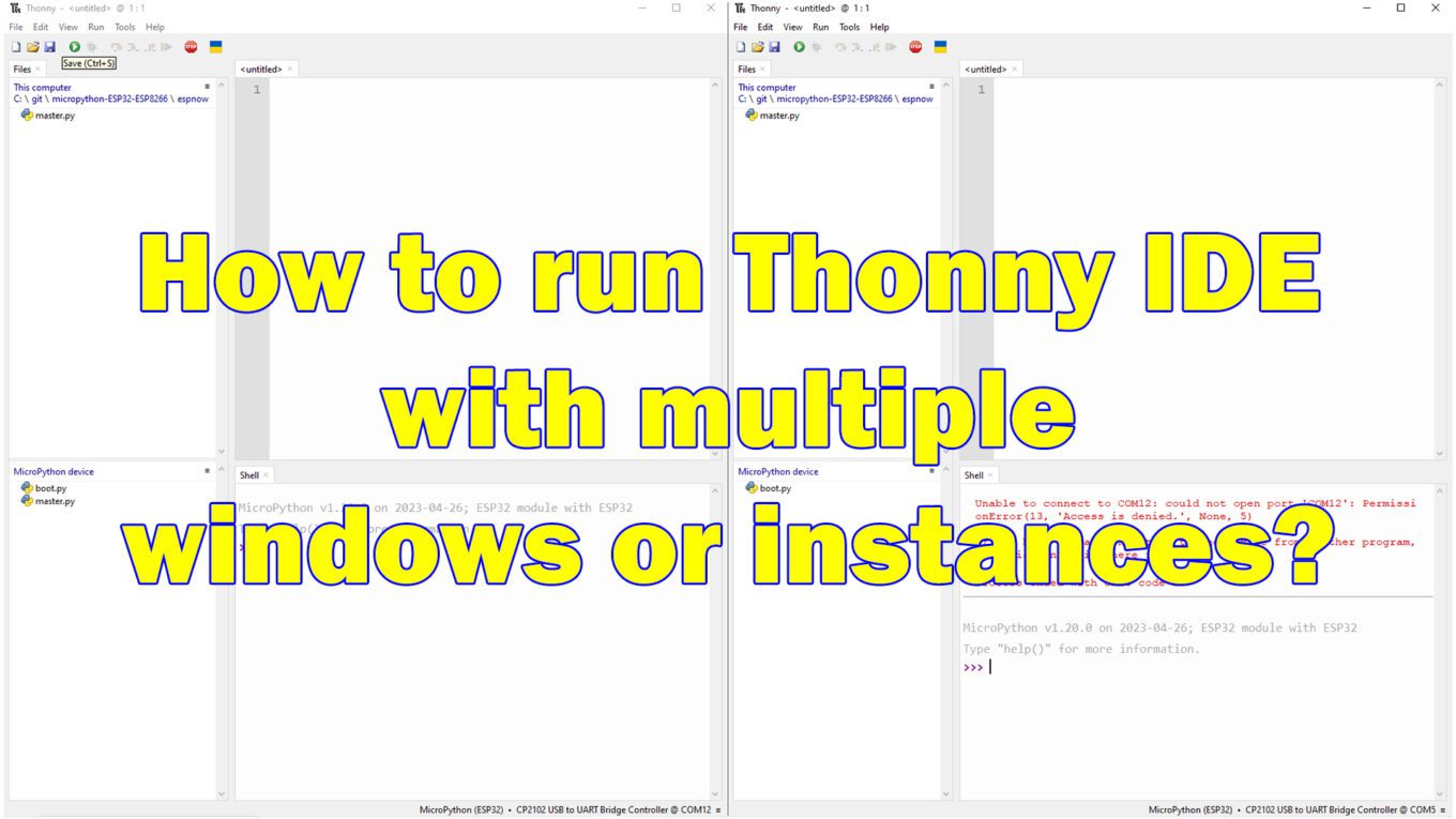 How do you run Thonny IDE with multiple windows or instances?