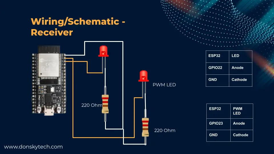 ESP-Now in MicroPython - Receiver - Wiring and Schematic