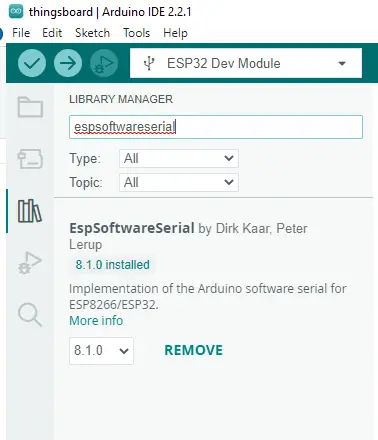 Arduino IDE Add ESPSoftwareSerial