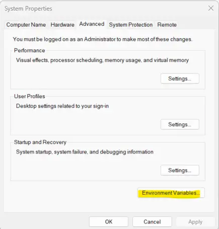 Windows Environment Variables