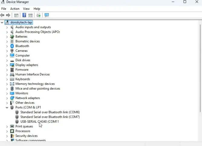 CH340 CH341 Driver Installed Successfully