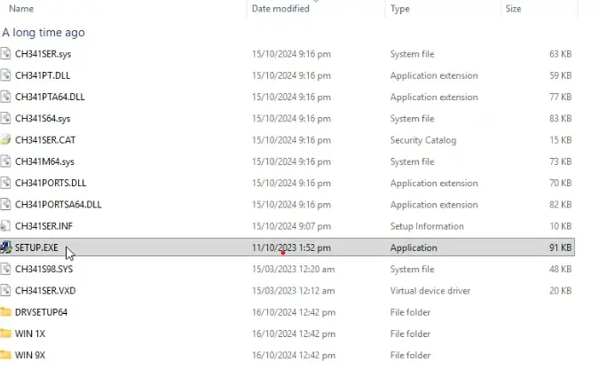 CH340 CH341 Setup FIles