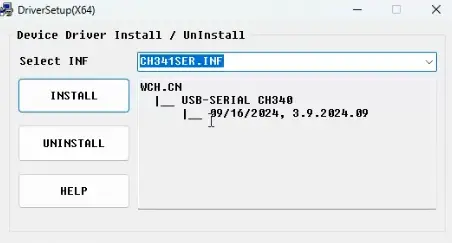 CH340 CH341 Setup Install Popup