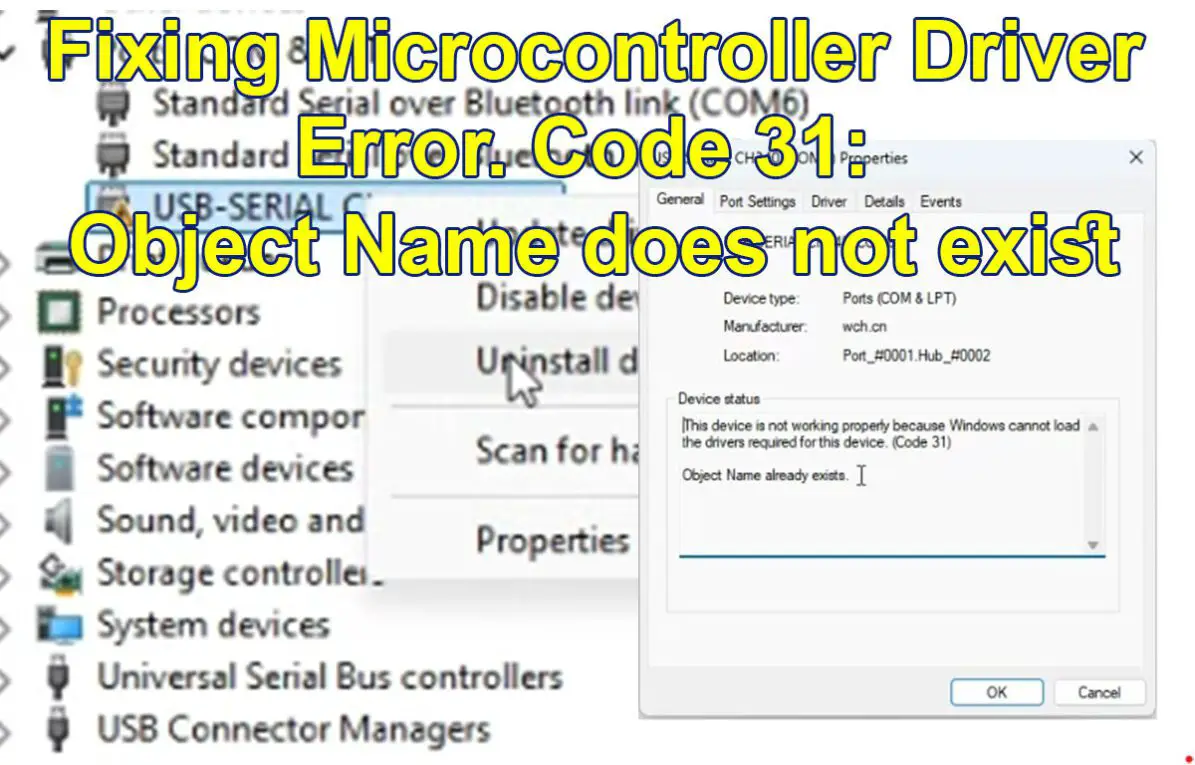 Fixing Device Not Working in Windows/PC: Error Code 31 Troubleshooting Guide for your Arduino Microcontrollers
