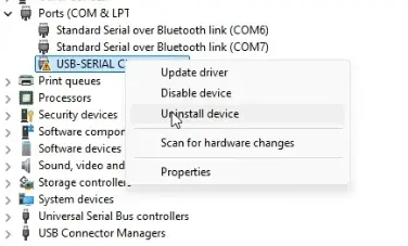 Object Name already exists error - Uninstall Device